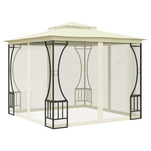 vidaXL pavillon med net 300x300x265 cm cremefarvet