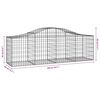 vidaXL buede gabionkurve 13 stk. 200x50x60/80 cm galvaniseret jern