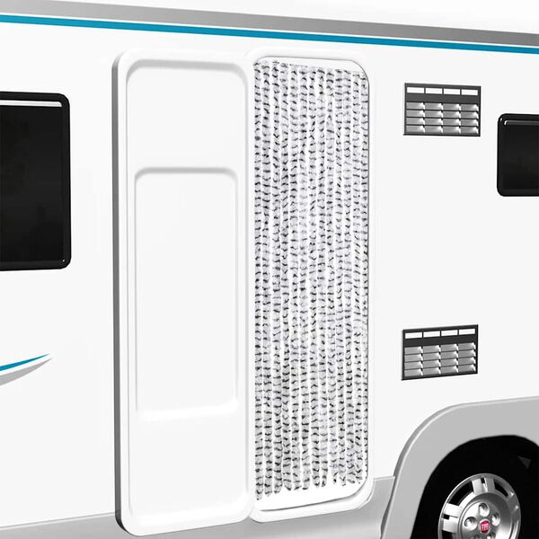 vidaXL insektgardin 56x185 cm chenille lysegrå og mørkegrå