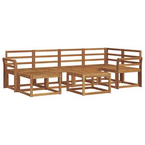 vidaXL Udend&oslash;rs sofagruppe 7 pcs Naturfarvet Massivt Akacietr&aelig;