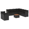 vidaXL sofas&aelig;t til haven 10 dele med hynder polyrattan sort