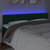 vidaXL sengegavl med LED-lys 200x7x78/88 cm velour m&oslash;rkegr&oslash;n