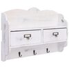 vidaXL v&aelig;gmonteret knager&aelig;kke 50 x 10 x 34 cm tr&aelig; hvid