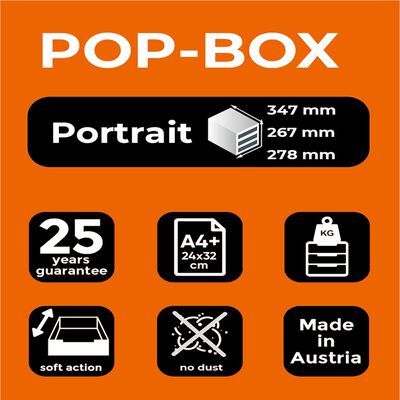 Exacompta Pop-Box skuffekabinet med 4 skuffer sort