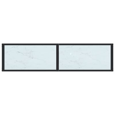 vidaXL konsolbord 140x35x75,5 cm hærdet glas hvid marmor