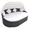 vidaXL solseng med baldakin polyrattan brun