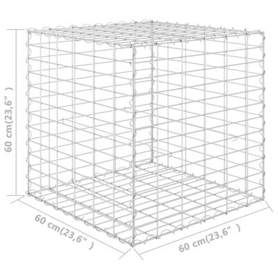 vidaXL gabion-højbed 60x60x60 cm kubeformet stål