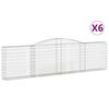 vidaXL buede gabionkurve 6 stk. 400x30x100/120 cm galvaniseret jern