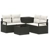 vidaXL Sofa S&aelig;t 6 stk. Sort og Cremehvid Poly Rattan og St&aring;l