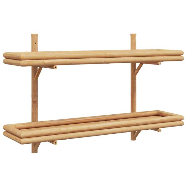 vidaXL V&aelig;ghylde med hylde V&aelig;gmonteret Brun 100 x 26 x 60 cm Bambus