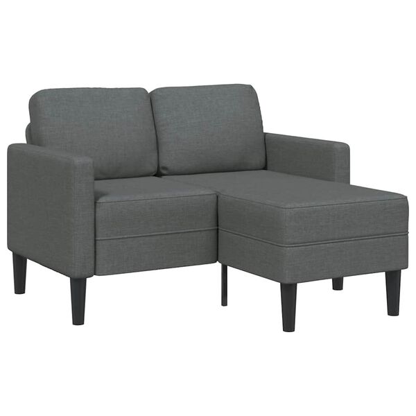 vidaXL 2-personers sofa med chaiselong L-formet m&oslash;rkegr&aring; 125 cm stof
