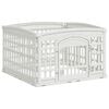 vidaXL 4-panelers hunde legegrind 88 x 88 x 56 cm Plastik Hvid