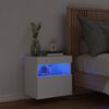 vidaXL væghængt tv-bord med LED-lys 40x30x40 cm hvid