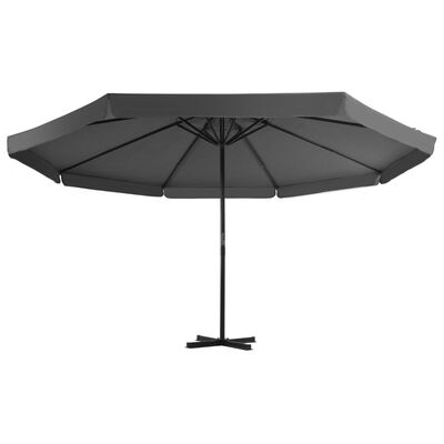 vidaXL udendørs parasol med aluminiumsstang 500 cm antracitgrå