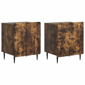 vidaXL Natskab 2 pcs R&oslash;get eg 43 x 34,5 x 52 cm Konstrueret tr&aelig;