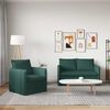 vidaXL Sofa S&aelig;t 2 pcs M&oslash;rkegr&oslash;n 196 x 82 x 85 cm Stof