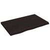 vidaXL bordplade til badev&aelig;relse 80x50x(2-4) cm massivt tr&aelig; m&oslash;rkebrun
