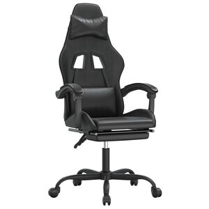 vidaXL gamingstol med fodst&oslash;tte kunstl&aelig;der sort