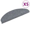 vidaXL trappem&aring;tter selvkl&aelig;bende 5 stk. 65x21x4 cm lysegr&aring; halvrund store