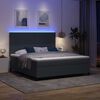vidaXL LED Box Spring Bed M&oslash;rkegr&aring; og Hvid 180 x 200 cm Velourstof