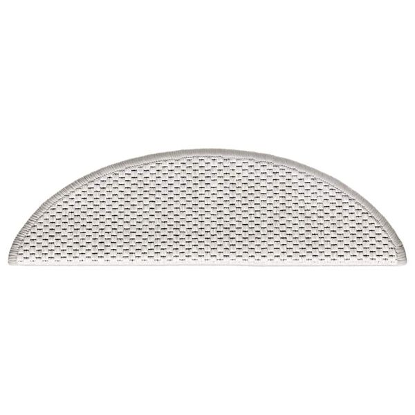 vidaXL selvkl&aelig;bende trappem&aring;tter 15 stk. 56x17x3 cm sisal-look platina