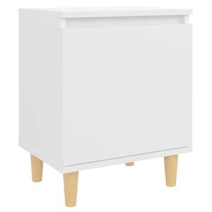 vidaXL sengeskab m. ben i massivt tr&aelig; 40x30x50 cm hvid
