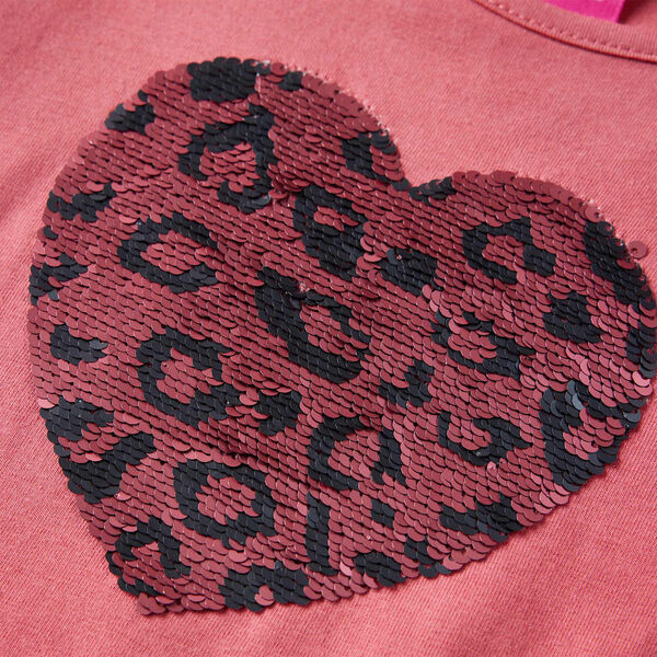 Langærmet T-shirt til børn str. 116 gammelrosa