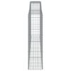 vidaXL buede gabionkurve 7 stk. 400x50x180/200 cm galvaniseret jern