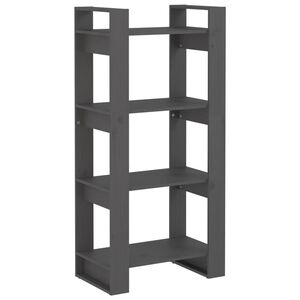 vidaXL bogreol/rumdeler 60x35x125 cm massivt tr&aelig; gr&aring;