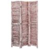 vidaXL 3-panels rumdeler 105 x 165 cm tr&aelig; brun