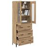 vidaXL Highboard Artisan Egetr&aelig; 69,5 x 34 x 180 cm Konstrueret tr&aelig;