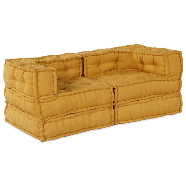 vidaXL Modulsofa 2 pcs Gul 140 x 70 x 56 cm Stof