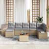 vidaXL Havesofa S&aelig;t med pude 8 pcs Beige polyrattan