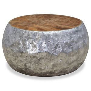 vidaXL sofabord aluminium teaktr&aelig; 60 x 60 x 30 cm