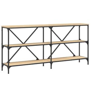 vidaXL konsolbord 160x30x75 cm konstrueret tr&aelig; og jern sonoma-eg