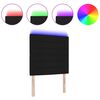 vidaXL LED sengegavl med LED -strimmellys Sort 100 cm Polyester