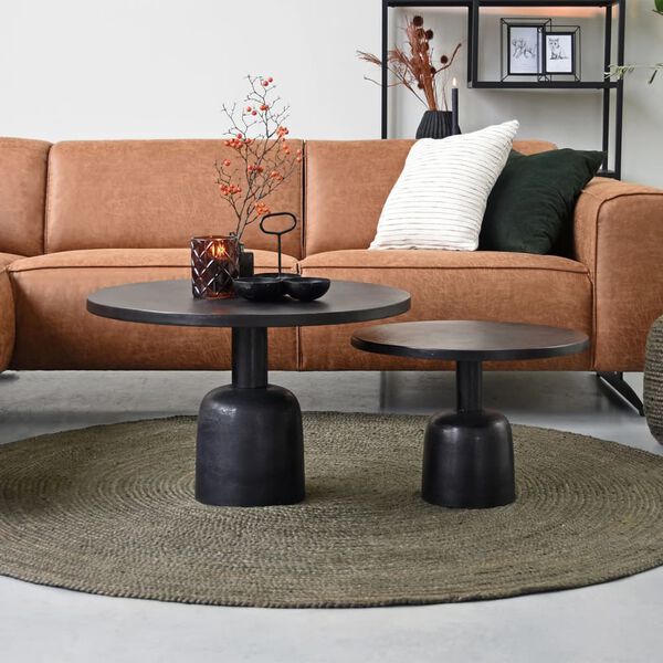 LABEL51 gulvt&aelig;ppe Jute 180x180 cm str. XXL rundt armygr&oslash;n