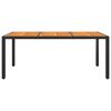 vidaXL havebord 190x90x75 cm akacietr&aelig; og polyrattan sort