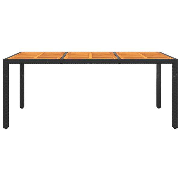 vidaXL havebord 190x90x75 cm akacietr&aelig; og polyrattan sort