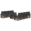 vidaXL Havesofa S&aelig;t 9 stk. Gr&aring; og M&oslash;rkegr&aring; polyrattan