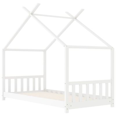 vidaXL sengestel til børneseng 70 x 140 cm massivt fyrretræ hvid