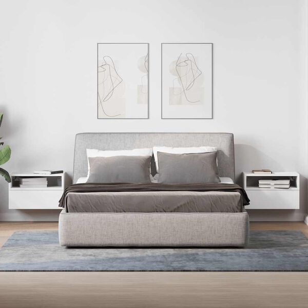 vidaXL væghængte sengeborde 2 stk. 45x26x28,5 cm hvid