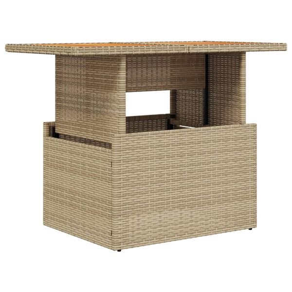 vidaXL havebord 100x55x73 cm polyrattan og akacietræ beige