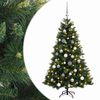 vidaXL Kunstigt juletr&aelig; med julekugle 120 cm 150 LED'er Varm hvid