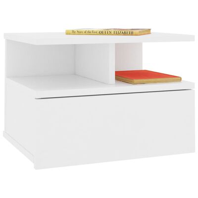 vidaXL svævende natborde 2 stk. 40 x 31 x 27 cm spånplade hvid