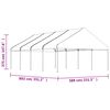 vidaXL pavillon med tag 8,92x5,88x3,75 m polyethylen hvid