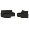 vidaXL sofas&aelig;t 3 dele med pyntepuder og hynder stof sort