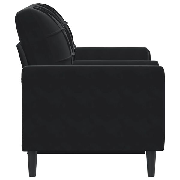vidaXL 2-personers sofa med pyntepuder 120 cm velour sort