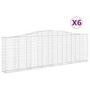 vidaXL buede gabionkurve 6 stk. 400x30x120/140 cm galvaniseret jern