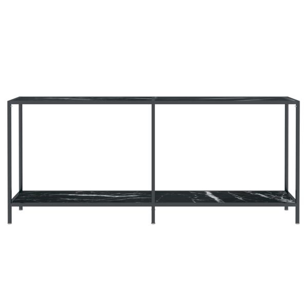 vidaXL konsolbord 180x35x75,5 cm hærdet glas sort